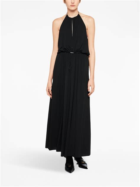 miu miu halter embellished dress|Black Organzine Halter Midi.